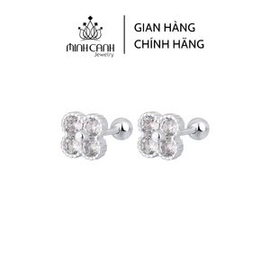 Bông Tai 4 Lá Bi Ren Bạc Ta - Minh Canh Jewelry