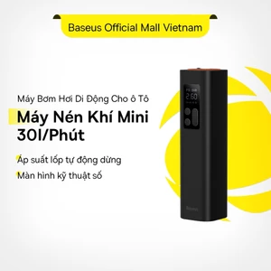 Máy bơm lốp xe ô tô tự động Bơm Baseus Điện Máy Nén Không Di Động Có Màn Hình Kỹ Thuật Số Cho Xe Hơi Xe Máy Xe Đạp