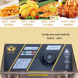 Bếp chiên nhúng , bếp chiên nhúng điện đôi 6L