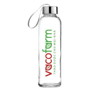 [Xả Kho Giá Gốc] Bình Thủy Tinh Vacofarm 500ml Dây Xách In Chữ Trong