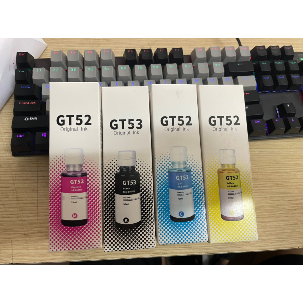 Mực in phun GT53, GT52 cho máy in HP tank 115, 315, 319, 400, 415, 510 Mực màu canon refill ink