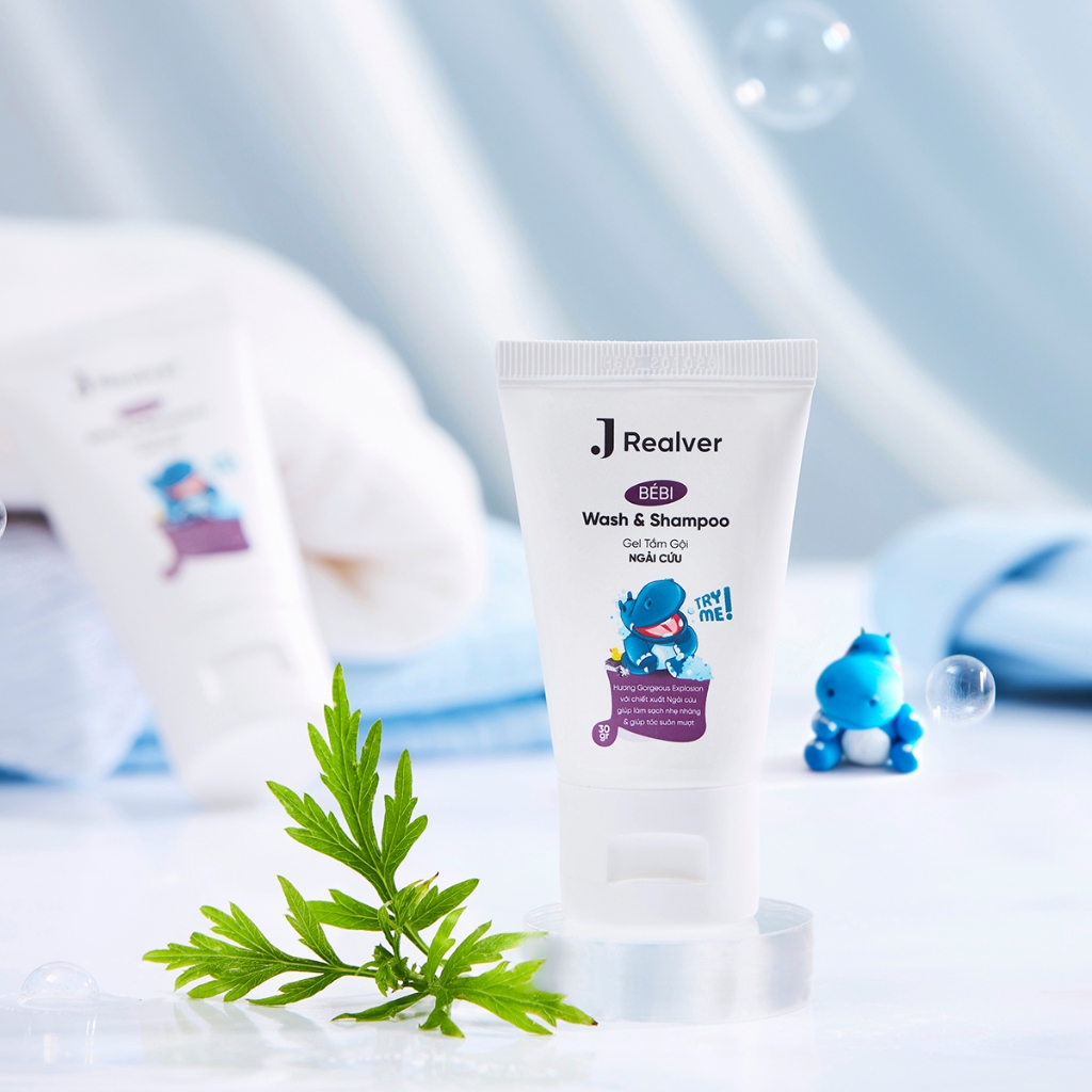 Gel tắm gội cho bé - BÉBI hương Gorgeous Explosion 30g -Chiết xuất từ ngải cứu, tắm gội 2in1 an toàn