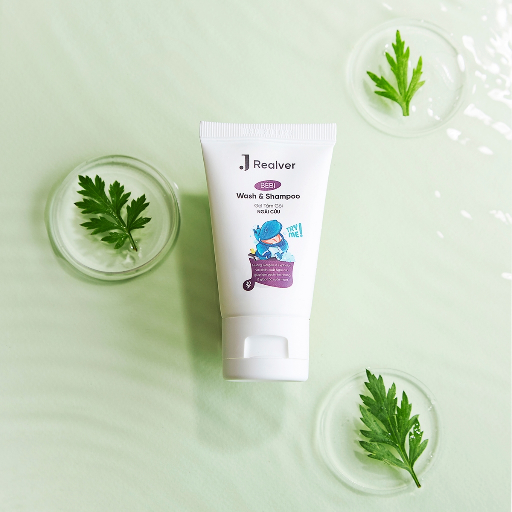 Gel tắm gội cho bé - BÉBI hương Gorgeous Explosion 30g -Chiết xuất từ ngải cứu, tắm gội 2in1 an toàn