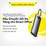 Chia Cổng Baseus 8 in 1 USB C Hub Type C sang Cổng Ethernet 4K HDMI PD 100W cho Dell USB 3.0 Xiaomi Samsung — ảnh 1
