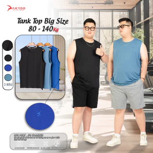 Áo Ba Lỗ Nam Big Size Akyoo 80 - 140kg Thể Thao Khỏe Khắn,Rộng Rãi Thoáng Mát,Vận Động Thoải Mái, Thấm Hút Mồ Hôi-BL