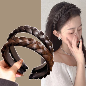 Băng Đô Tóc Giả Tóc Bện Thanh Lịch 3 CM Phong Cách Hàn Quốc