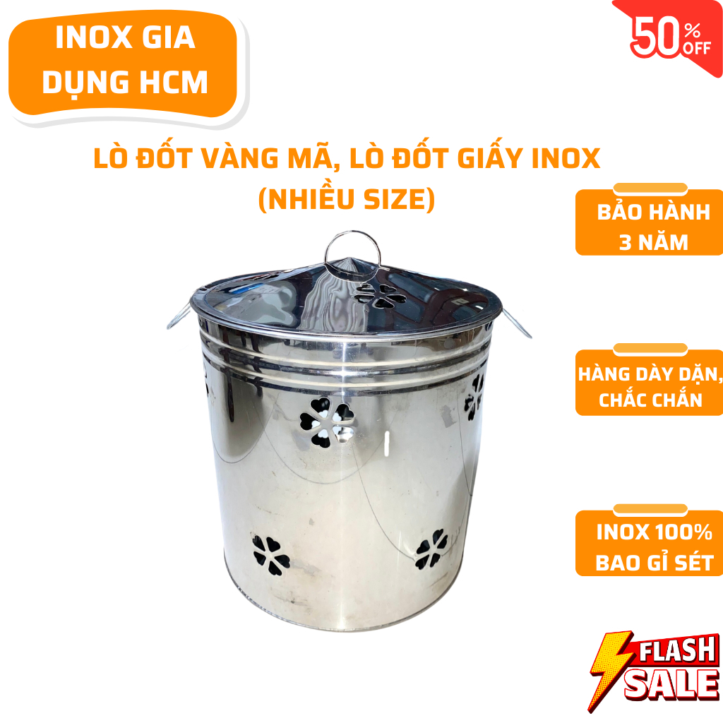 [LOẠI TỐT] Thùng đốt vàng mã inox nhiều kích thước, thùng đốt giấy inox ...