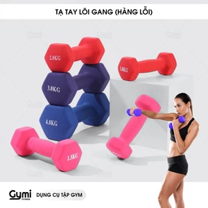 Tạ Tay 3kg - 5kg Lõi Gang Bọc Cao Su Tập Gym Yoga Chống Trơn Trượt, Xước Vỡ Sàn - taloi-3-5kg