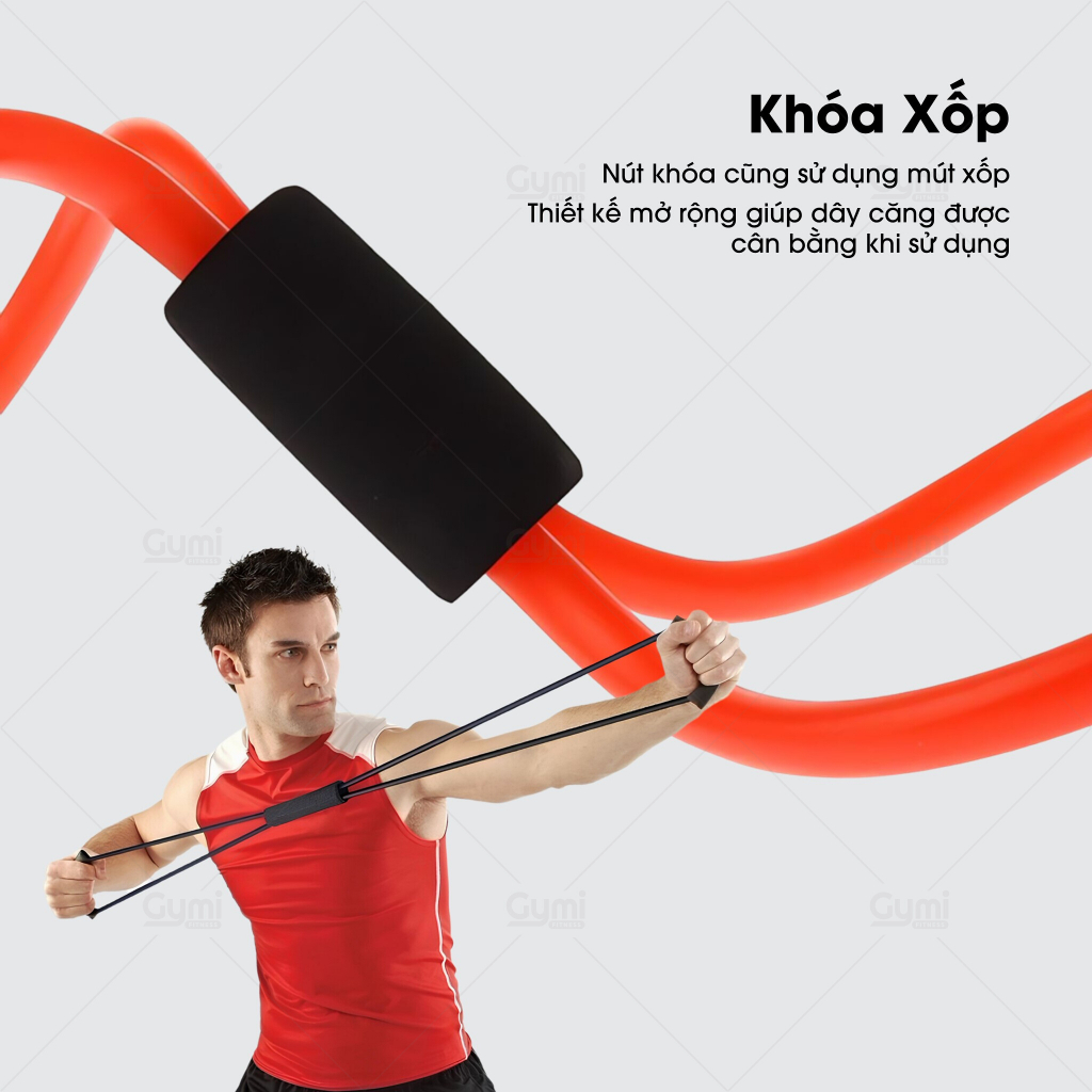 Dây Kéo Tập Gym, Dây Đàn Hồi Tập Tay Vai Dây Kháng Lực Tập Gym Hình Số 8 Dành Cho Nam Nữ - VongSo8