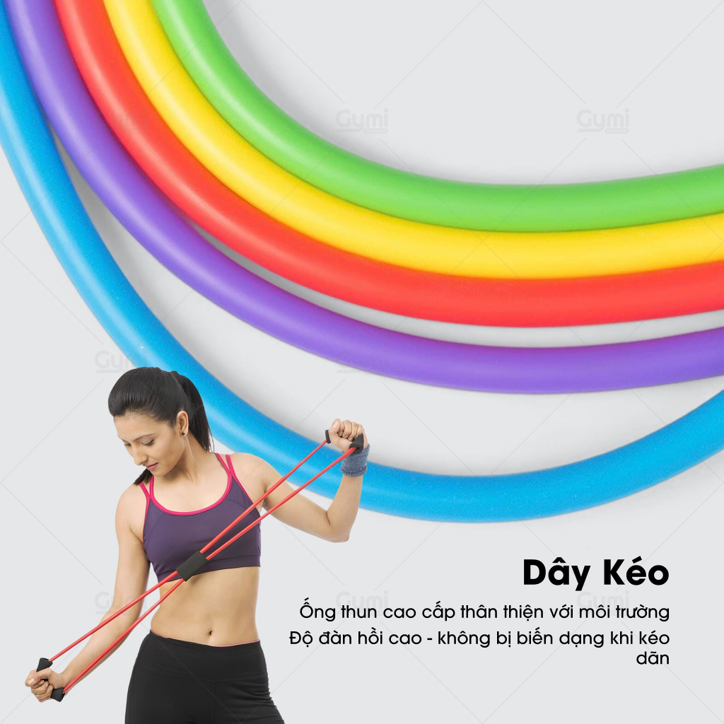 Dây Kéo Tập Gym, Dây Đàn Hồi Tập Tay Vai Dây Kháng Lực Tập Gym Hình Số 8 Dành Cho Nam Nữ - VongSo8