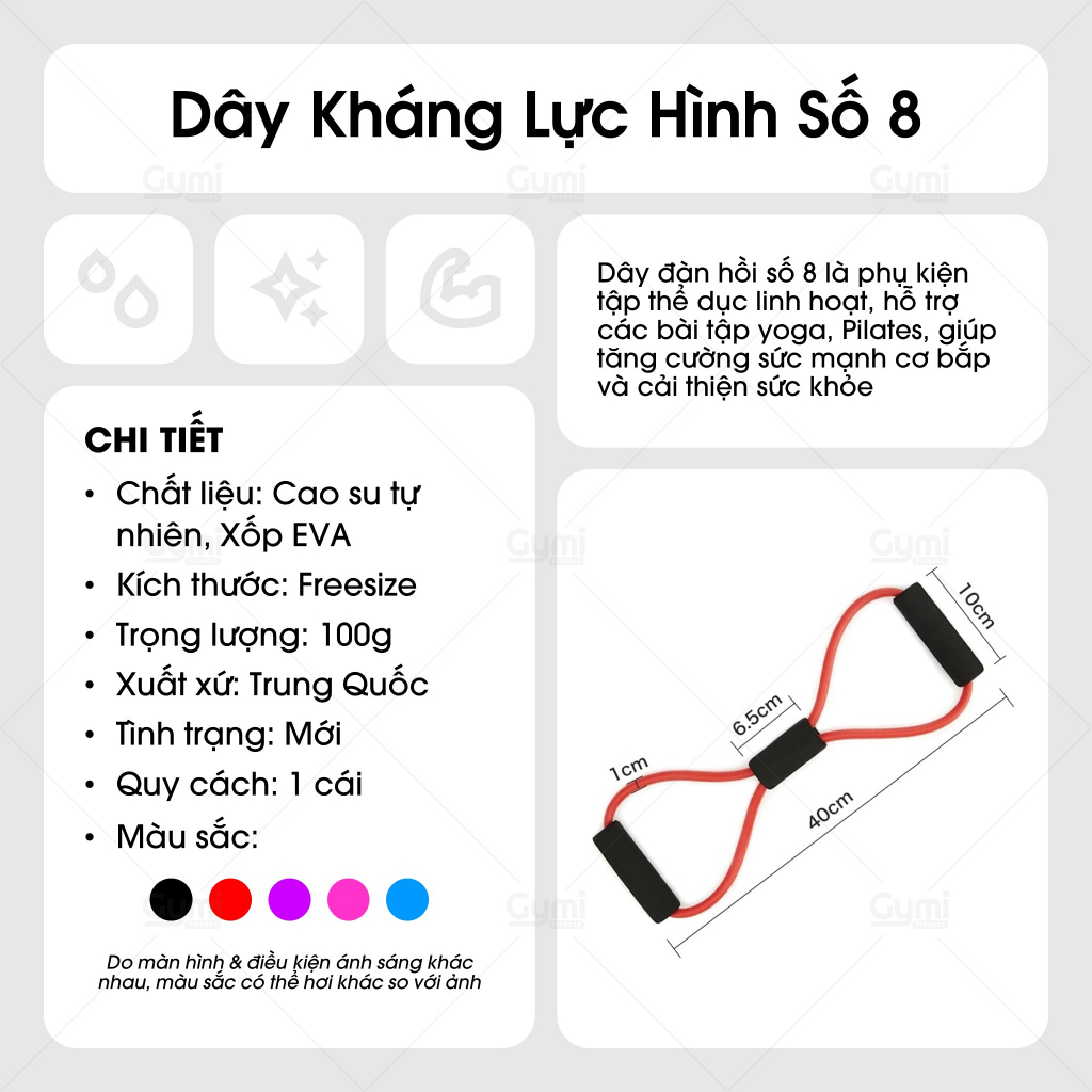 Dây Kéo Tập Gym, Dây Đàn Hồi Tập Tay Vai Dây Kháng Lực Tập Gym Hình Số 8 Dành Cho Nam Nữ - VongSo8