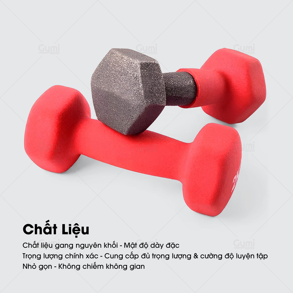 [1 Cái] Tạ tay nữ 5kg lõi gang đặc bọc cao su tập gym yoga chống trơn trượt, xước vỡ sàn - TaTay-5kg