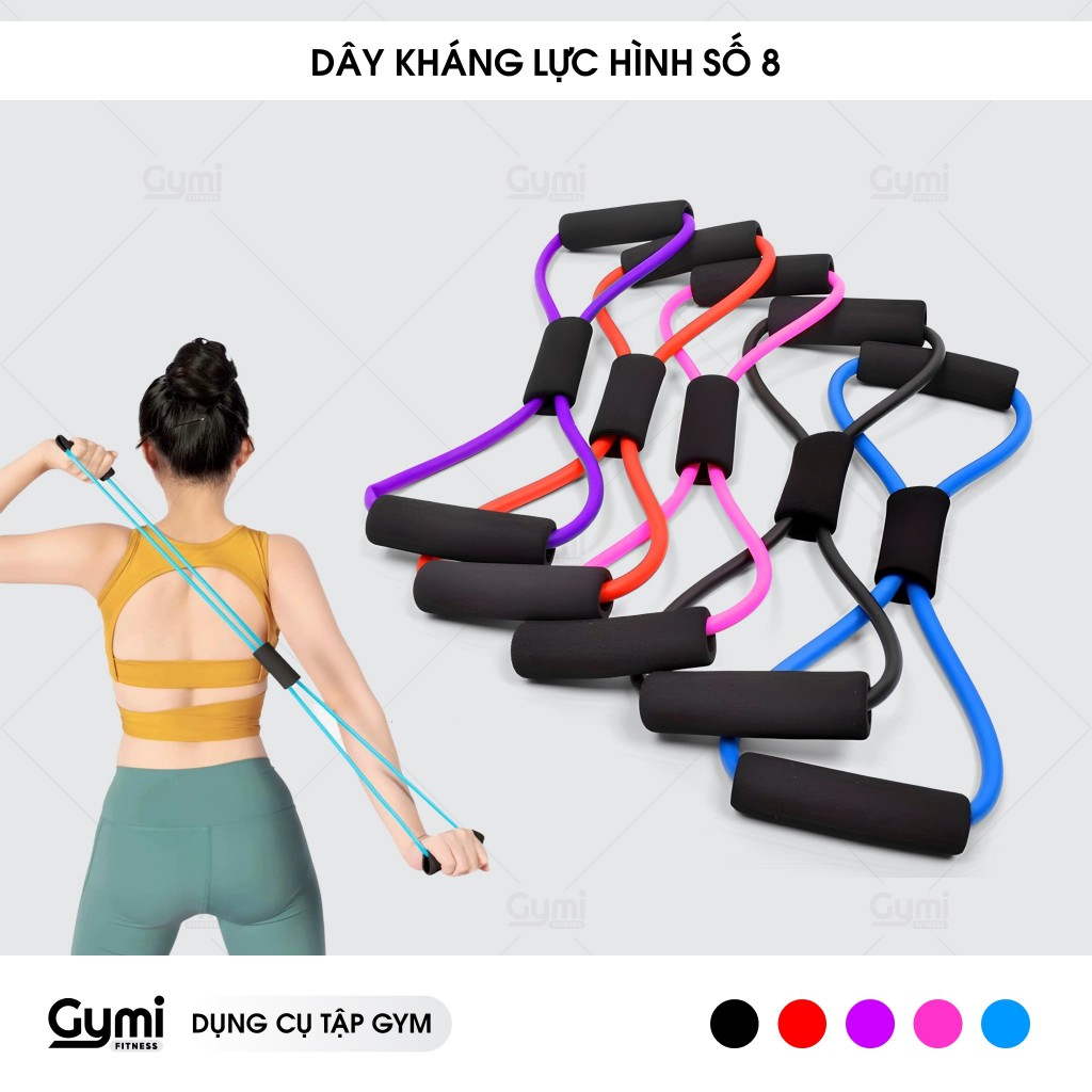 Dây Kéo Tập Gym, Dây Đàn Hồi Tập Tay Vai Dây Kháng Lực Tập Gym Hình Số 8 Dành Cho Nam Nữ - VongSo8