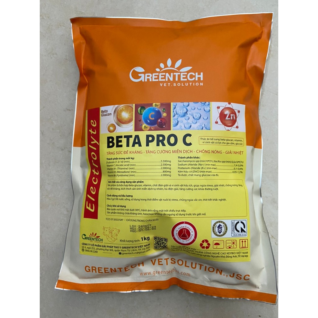 Beta pro C 1kg-Greentech tăng sức đề kháng, chống nóng, giải nhiệt cho ...