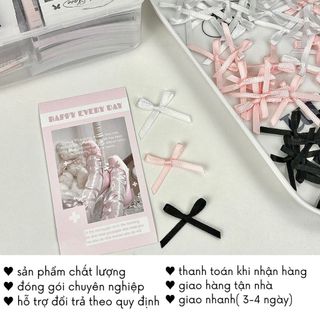 Nơ Ruy Băng Trang Trí Set 10 Cái DIY Đồ Decor Toploader Túi Gói Card Xinh Timo GQ37
