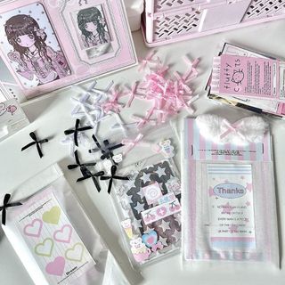 Nơ Ruy Băng Trang Trí Set 10 Cái DIY Đồ Decor Toploader Túi Gói Card Xinh Timo GQ37