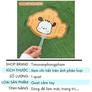 Quạt Cầm Tay Capybara Pochacco Mini Nhựa Gió Mát Tiện Dụng Đa Năng Timo DDQ23