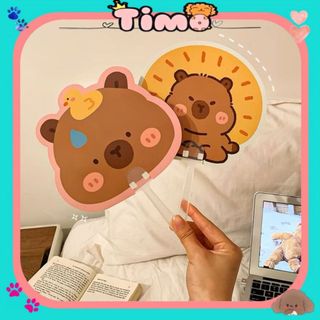 Quạt Cầm Tay Capybara Pochacco Mini Nhựa Gió Mát Tiện Dụng Đa Năng Timo DDQ23