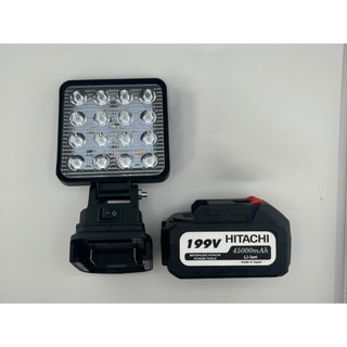 Đèn Pin led 16 bóng siêu sáng, đèn pha led dùng pin chân pin makita, đèn Pin sạc 4inch chân thông dụng