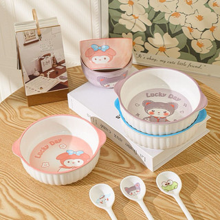 T&T0101 Sét bát sứ có tay cầm 3 món hoạt hình siêu đáng yêu