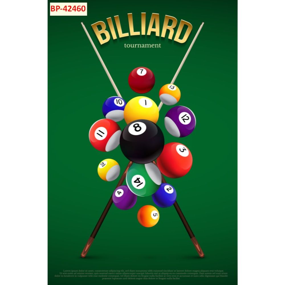 Tranh Vải lụa 3d dán tường cao cấp mẫu chủ đề bi-a(bida) billard mẫu dọc nhiều kích thước