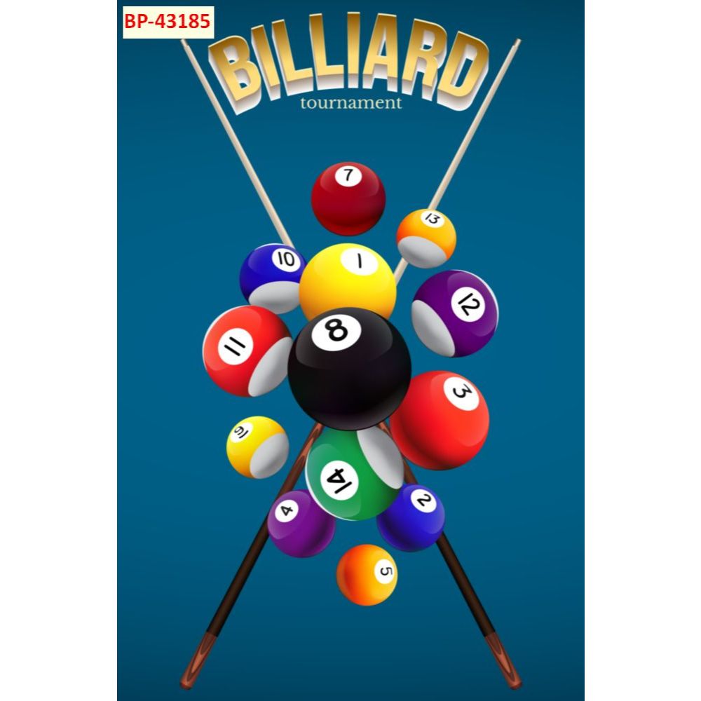 Tranh Vải lụa 3d dán tường cao cấp mẫu chủ đề bi-a(bida) billard mẫu dọc nhiều kích thước