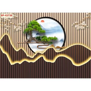 Tranh dán tường lam sóng sang trọng, hiện đại, không gian mới lụa kim tuyến dày dặn