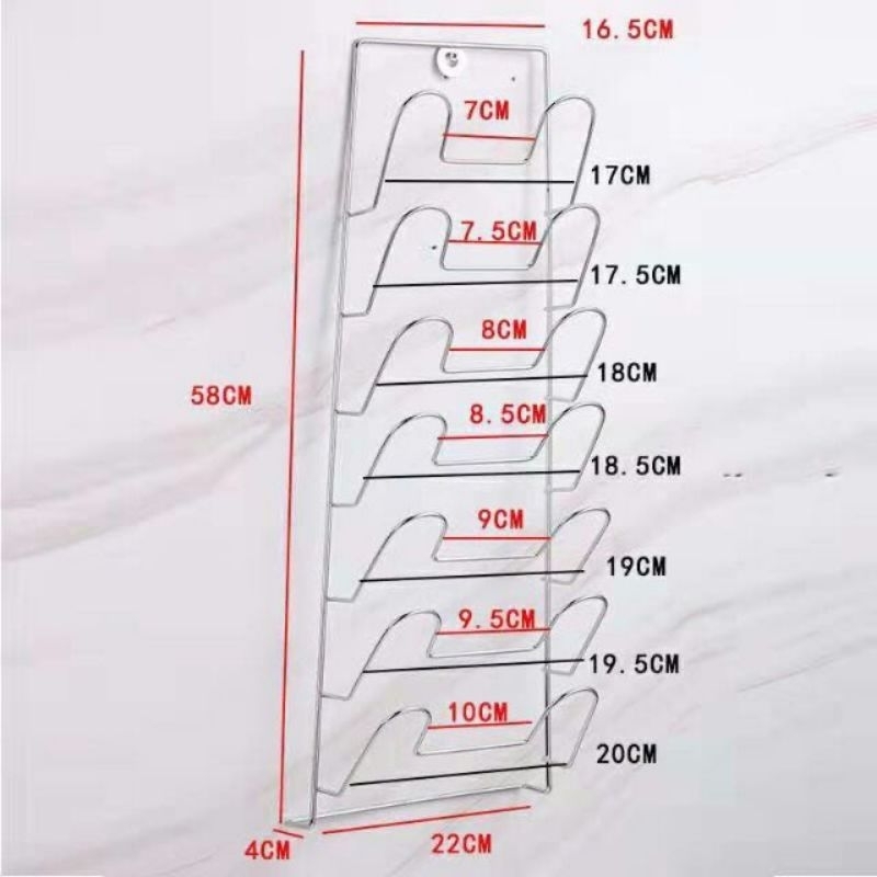 (Thanh Lý Xả Kho )Kệ (giá) treo 7 tầng để nắp vung xoong nồi inox 304 cao cấp