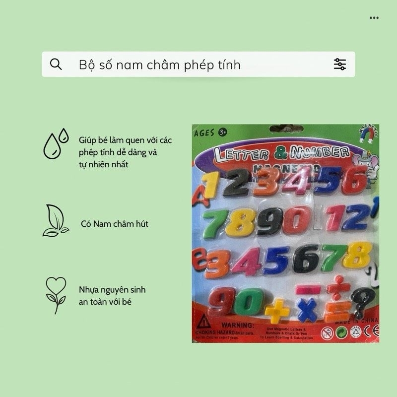 Bộ chữ số nam châm trẻ em đồ chơi giáo dục bảng chữ số cho bé (Giá xả kho)