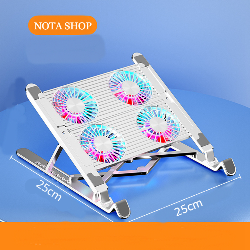 [Loại 1] Giá Đỡ LAPTOP gấp gọn chỉnh độ cao hỗ trợ tản nhiệt công thái học, Quạt LED Chạy Êm cho Máy Tính