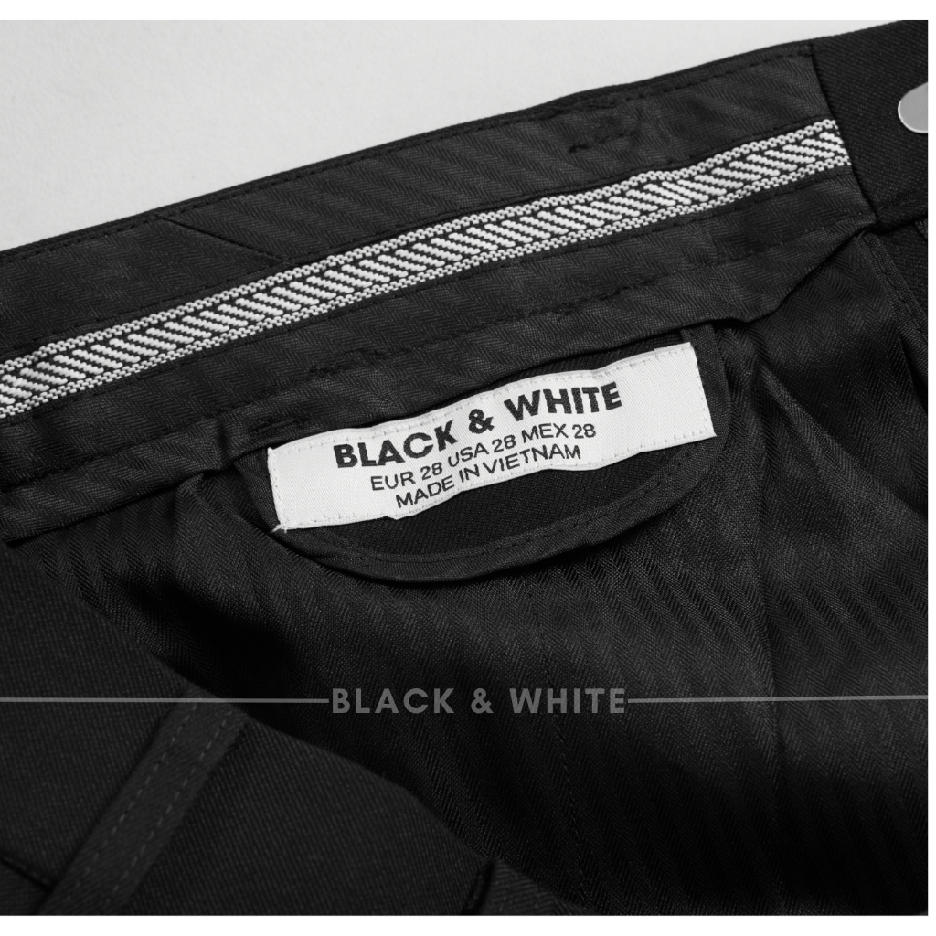 Quần Âu Nam,Màu Đen chất liệu 79 dày dặn Black&Whie dáng slimfit công sở mềm mại thoải mái