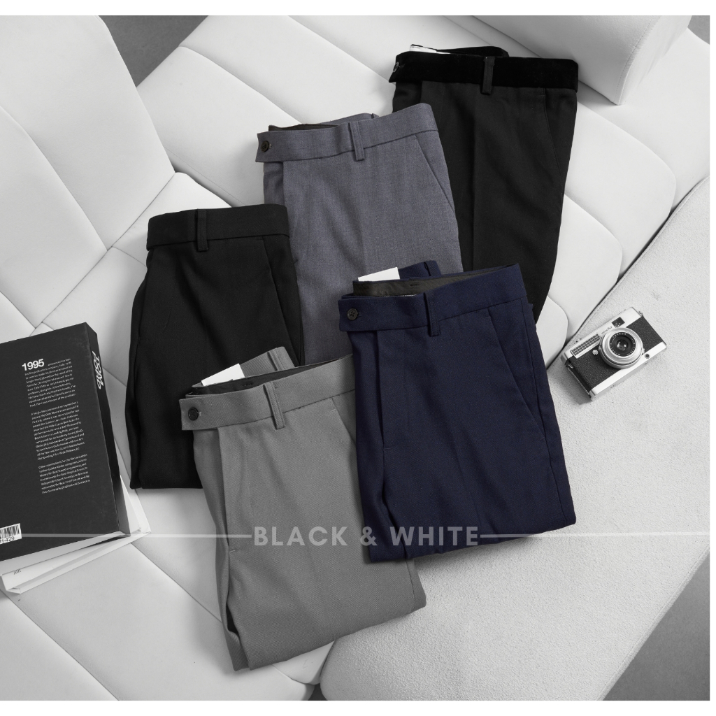 Quần Âu Chất Liệu 79 dày dặn Black&Whie dáng slimfit công sở
