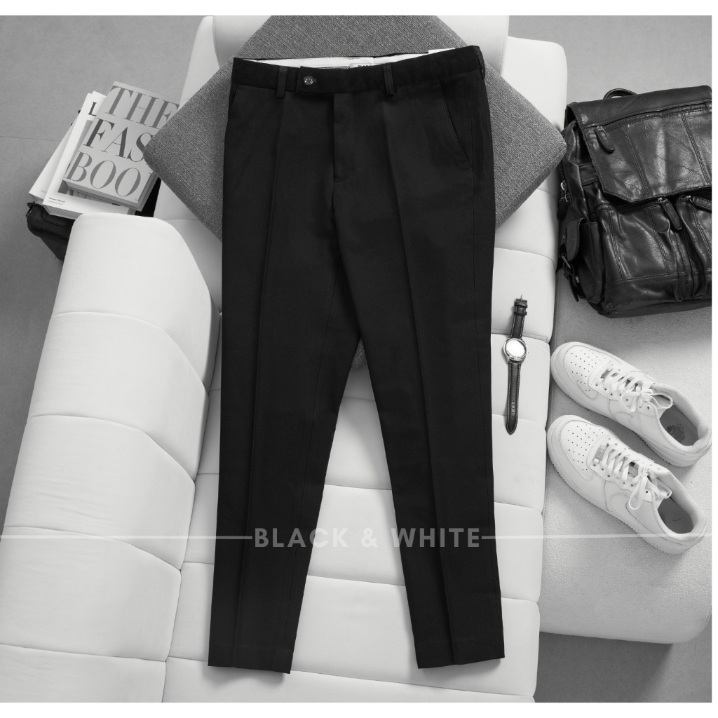 Quần Đen mix vải Nhung, độc quyền nhà Black&White