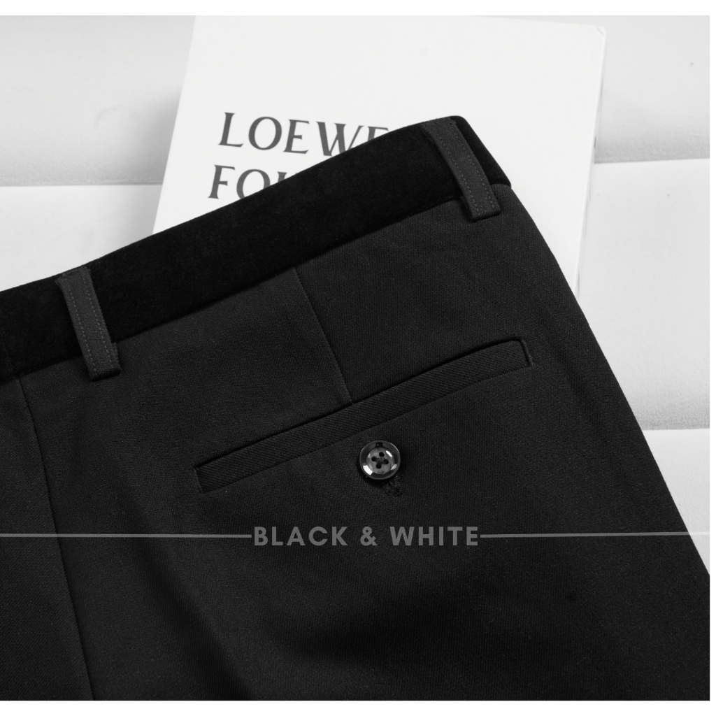 Quần Đen mix vải Nhung, độc quyền nhà Black&White