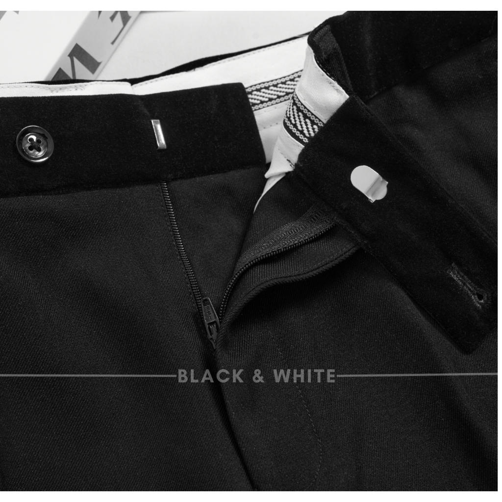 Quần Đen mix vải Nhung, độc quyền nhà Black&White