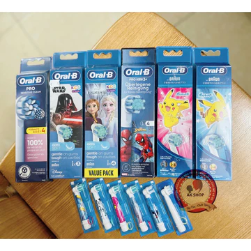 Đầu bàn chải điện trẻ em, đầu bàn chải điện trẻ em thay thế oral b, đầu bàn chải điện bé gái, bé trai