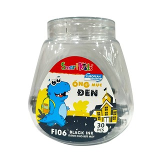 Vỉ ổng mực Smartkids FI06 mực đen (30 ống/hộp) Dành cho học sinh cấp 1 Mực chảy đều, thấm nhanh không lem mực