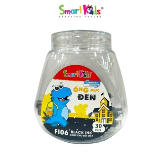 Vỉ ổng mực Smartkids FI06 mực đen (30 ống/hộp) Dành cho học sinh cấp 1 Mực chảy đều, thấm nhanh không lem mực