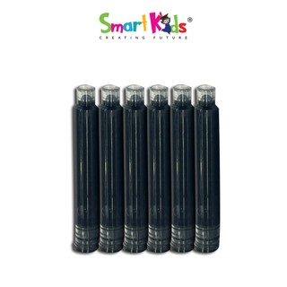 Ống mực smartkids mực đen SK-FI2002BL (6 ống/vỉ), dành cho học sinh cấp 1, mực chảy đều, thấm nhanh, không lem mực