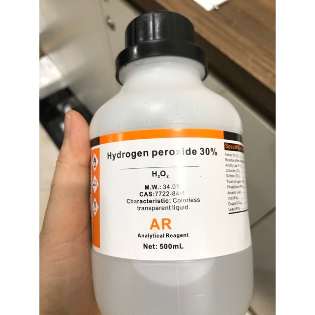 Hóa chất Hydrogen peroxide 30% (Oxi già 30%), H2O2, Lọ 500ml | Shopee ...