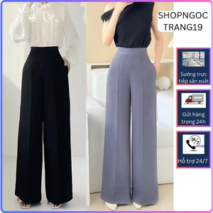 Quần Ống Rộng Túi Chéo 2 Bên Hách Dáng Che Khuyết Điểm Cho Các Nàng_SHOPNGOCTRANG19_Chất Chéo Nhật_Q02