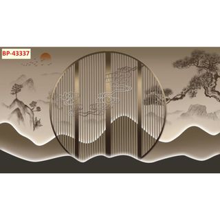 Tranh dán tường 3d lam sóng trang trí decor phòng khách, trang trí quán spa, đông y