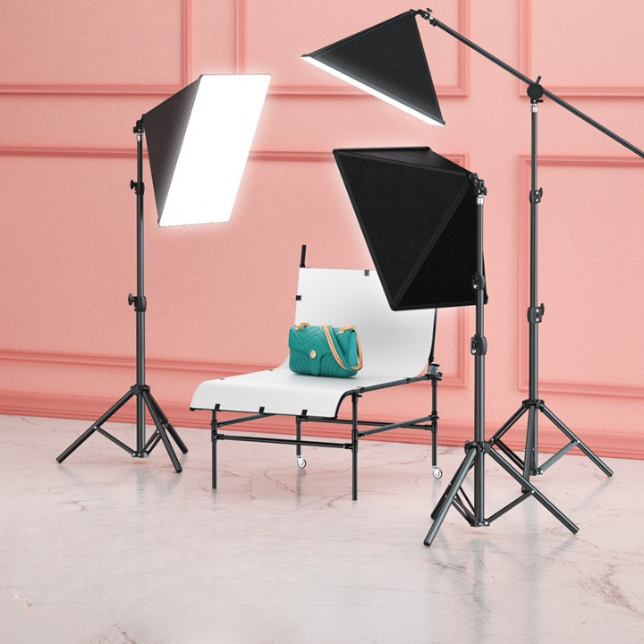 Đèn chụp ảnh sản phẩm softbox 50x70cm chân cao cấp 2m1 - Ánh sáng mịn, chuyên dụng chụp ảnh sản phẩm,livestream