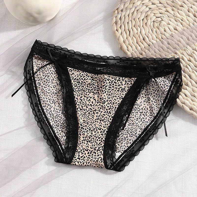 Sét 5 Quần lót su báo viền ren đính nơ 2 bên mẫu mới 🌸