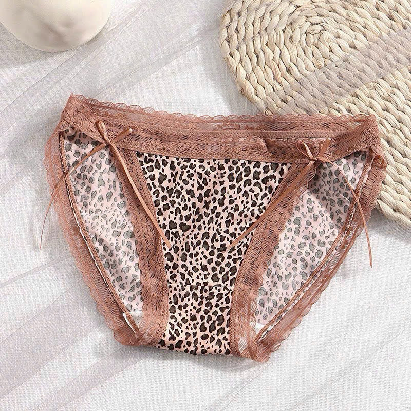 Sét 5 Quần lót su báo viền ren đính nơ 2 bên mẫu mới 🌸