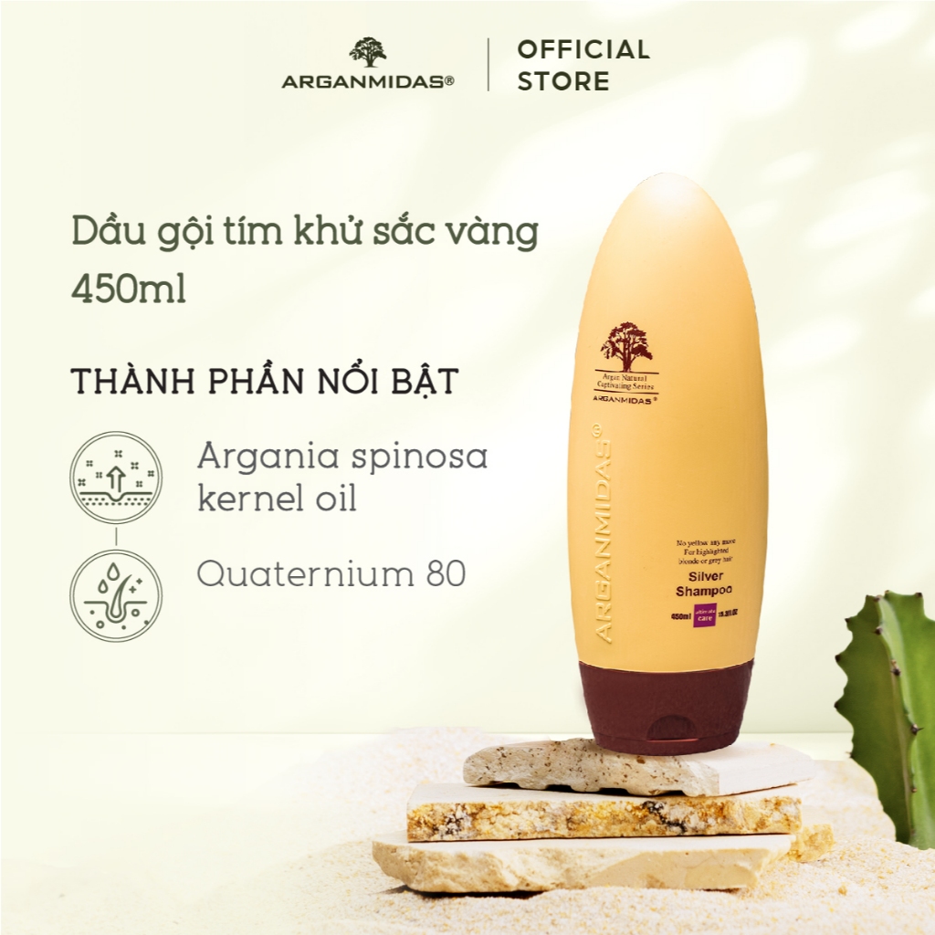 Ảnh Dầu gội tím khử sắc vàng Arganmidas Silver Shampoo - 450ml 4