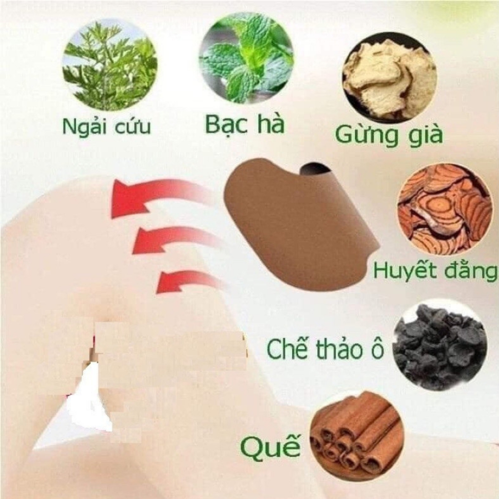Hộp 12 miếng dán ngãi cứu QA HAPPY LIFE giúp giảm đau mỏi xương khớp,lưu thông tuần hoàn máu