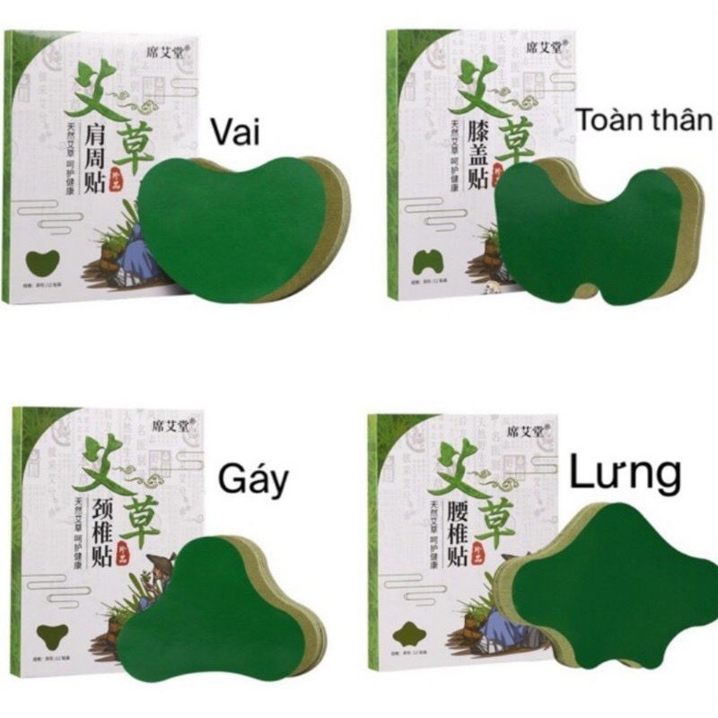 Hộp 12 miếng dán ngãi cứu QA HAPPY LIFE giúp giảm đau mỏi xương khớp,lưu thông tuần hoàn máu