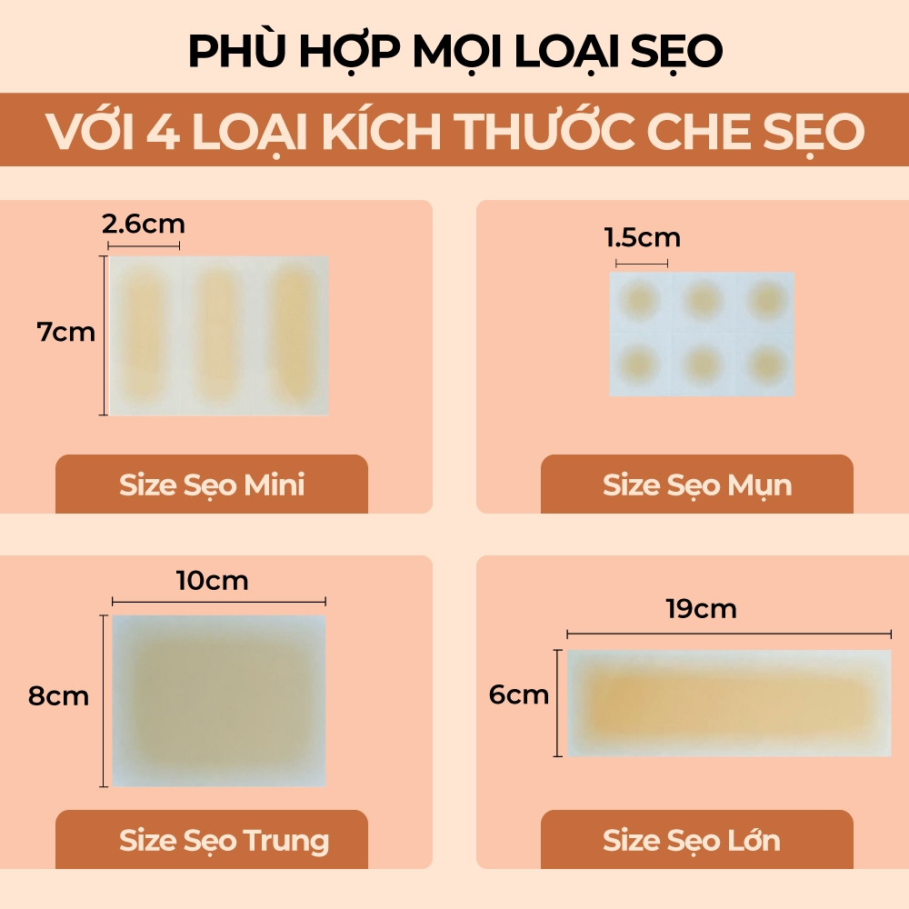 Miếng dán che sẹo khuyết điểm nốt ruồi sẹo lồi sẹo lõm mụn tiệp màu da Bellena S1
