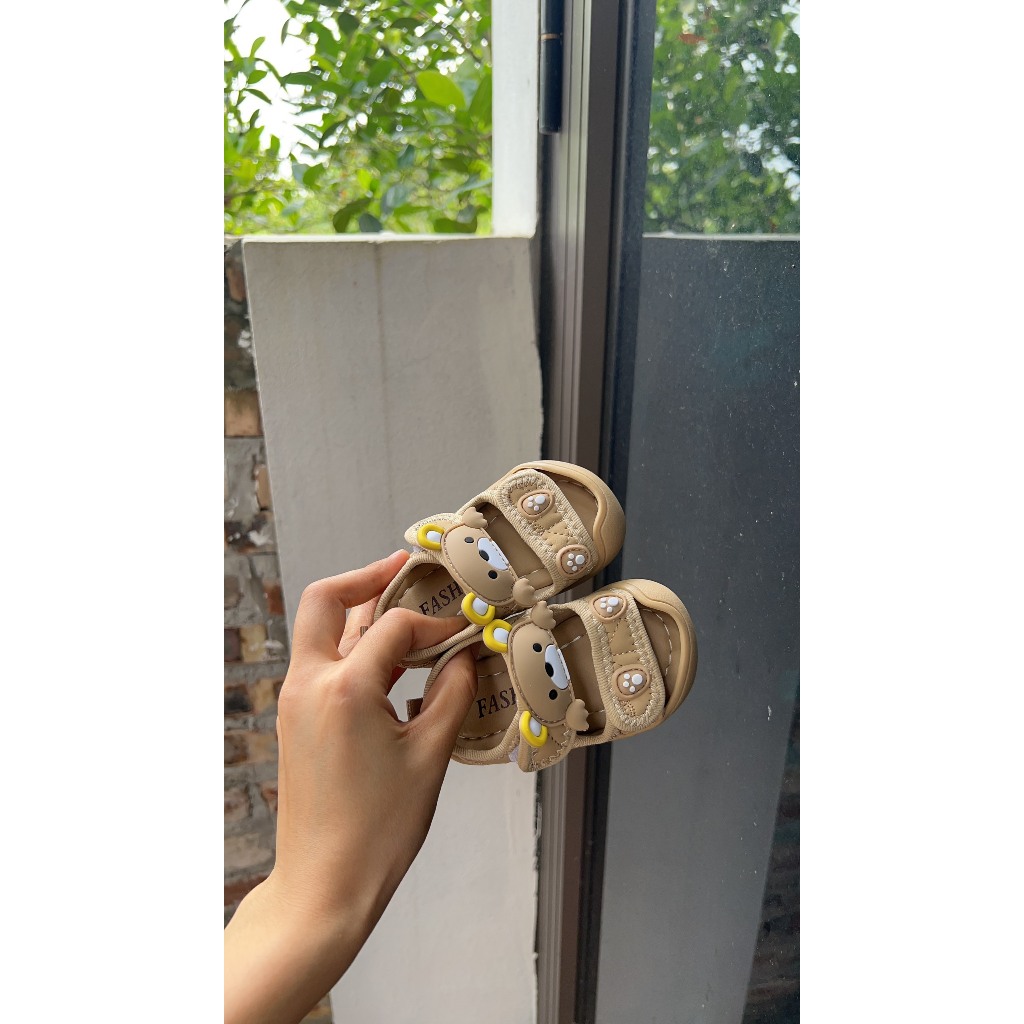 xăng đan cho bé trai dép quai hậu tập đi chống vấp bảo vệ chân cho bé gái quai dán gấu êm chân quảng châu có hộp  7366